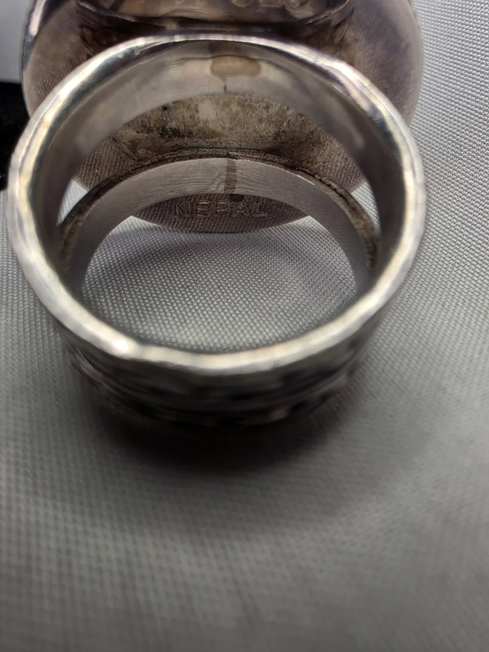 2 Mohurs coin of Nepal Statement Ring Sterling Silver Sz 7.5